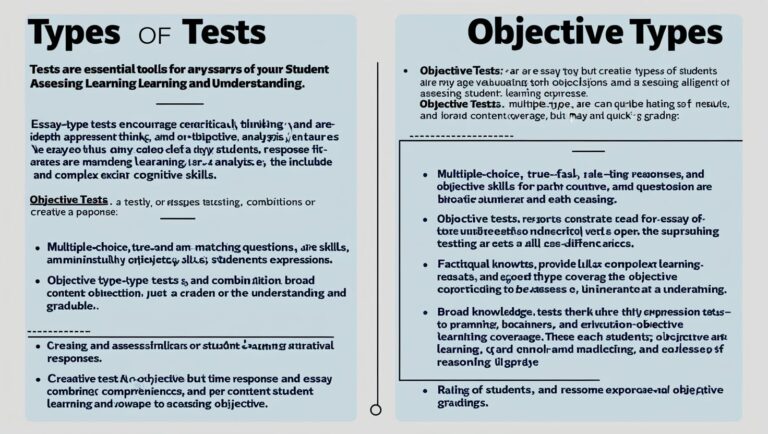 Suitable Types Test Types of Tests - Teachers Guide