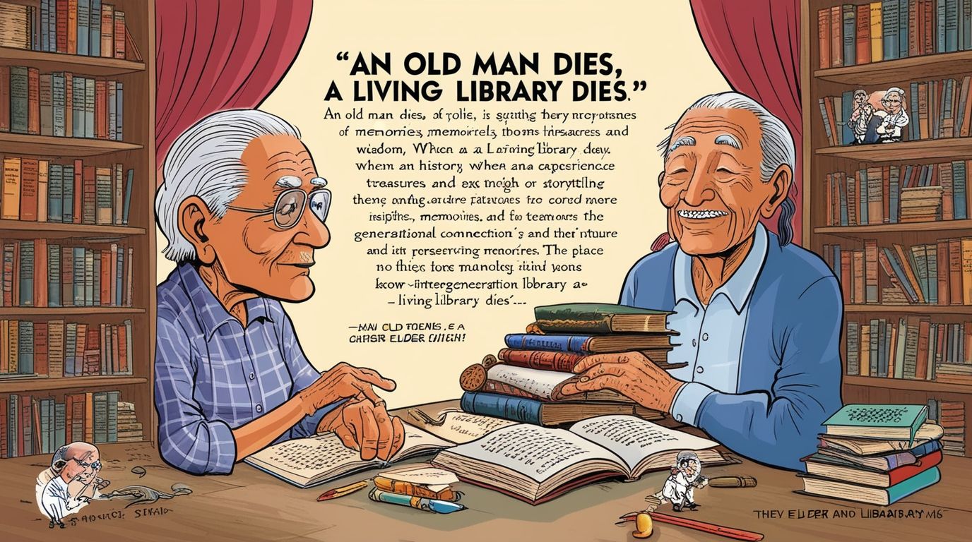 An Old Man Dies, A Living Library Dies