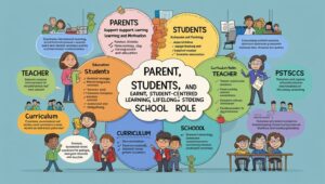 Parent, Students, Teacher, Curriculum and School Role (PSTCS) in Education, Education is a collaborative endeavor that thrives through the combined