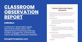 Teacher Observation Report – Part I: Classroom Observation