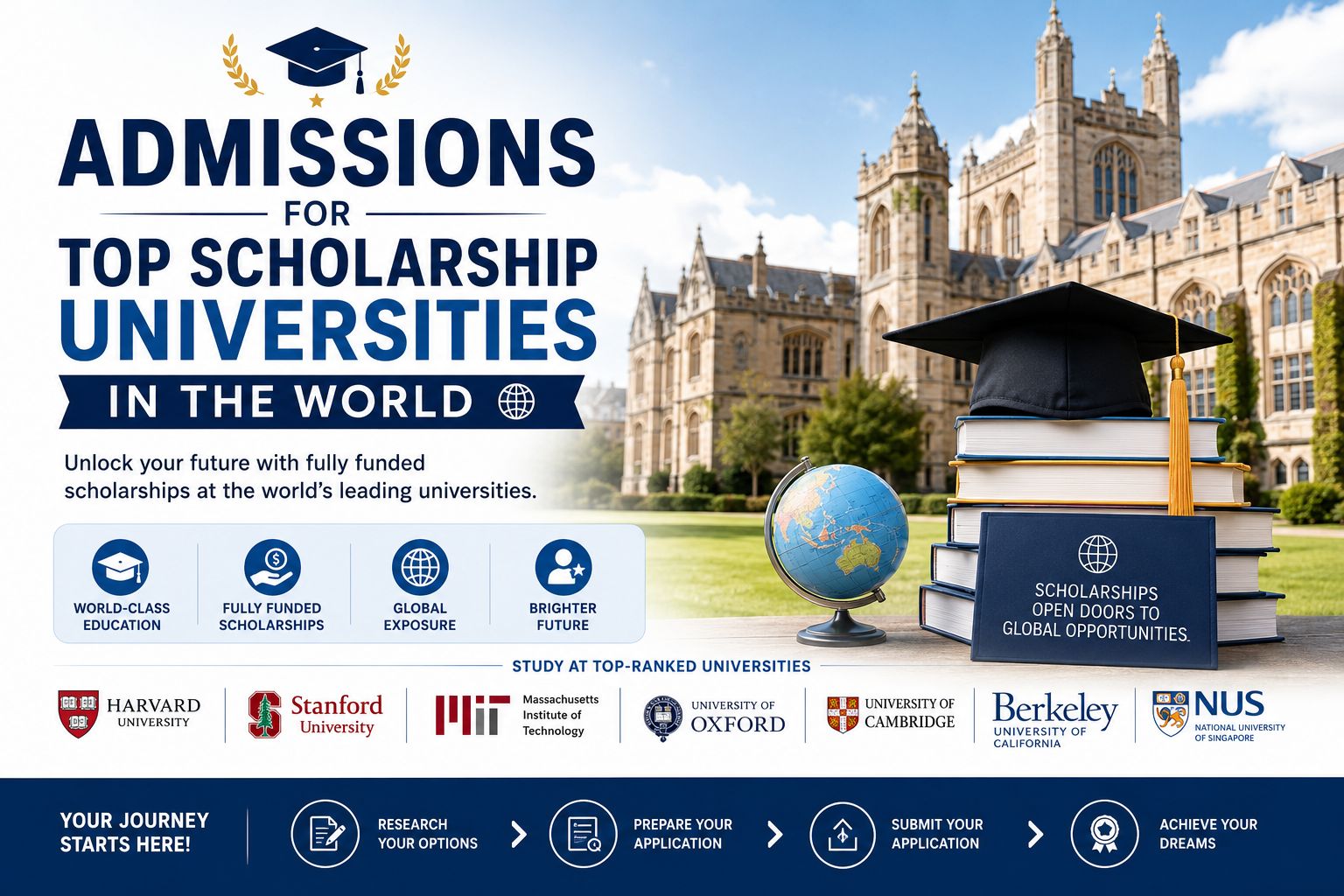 Admissions for Top Scholarship Universities in the World