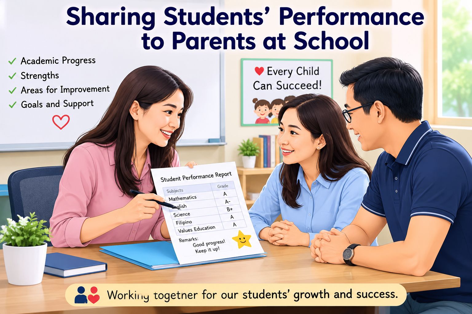 Sharing Students' Performance to Parents at School