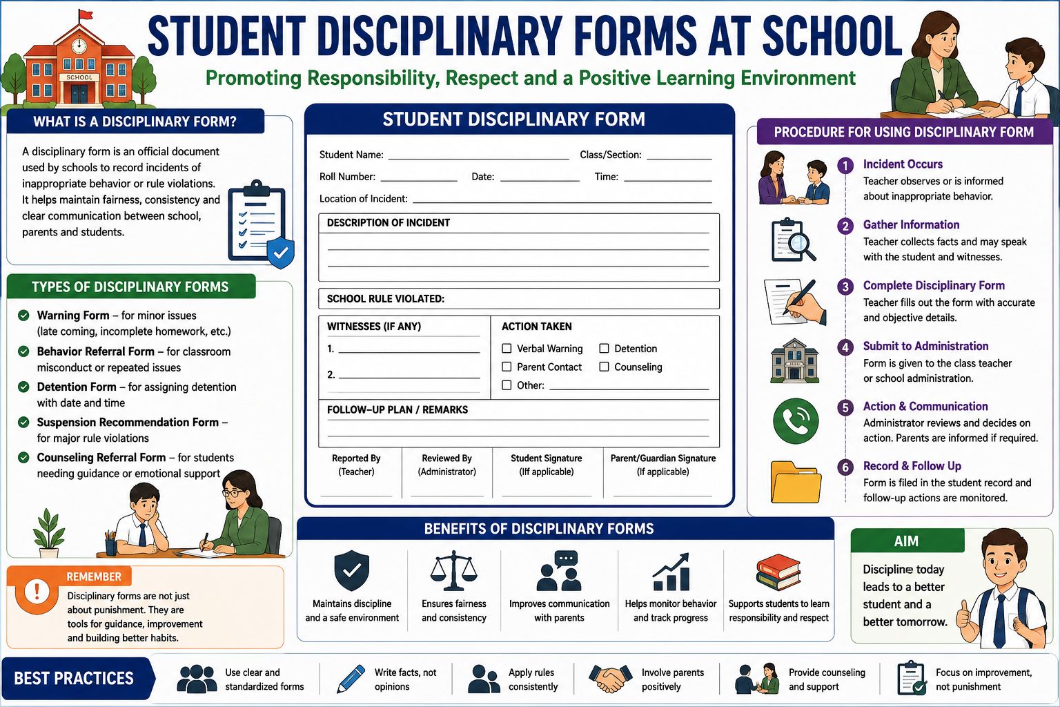 Student Disciplinary Forms at School