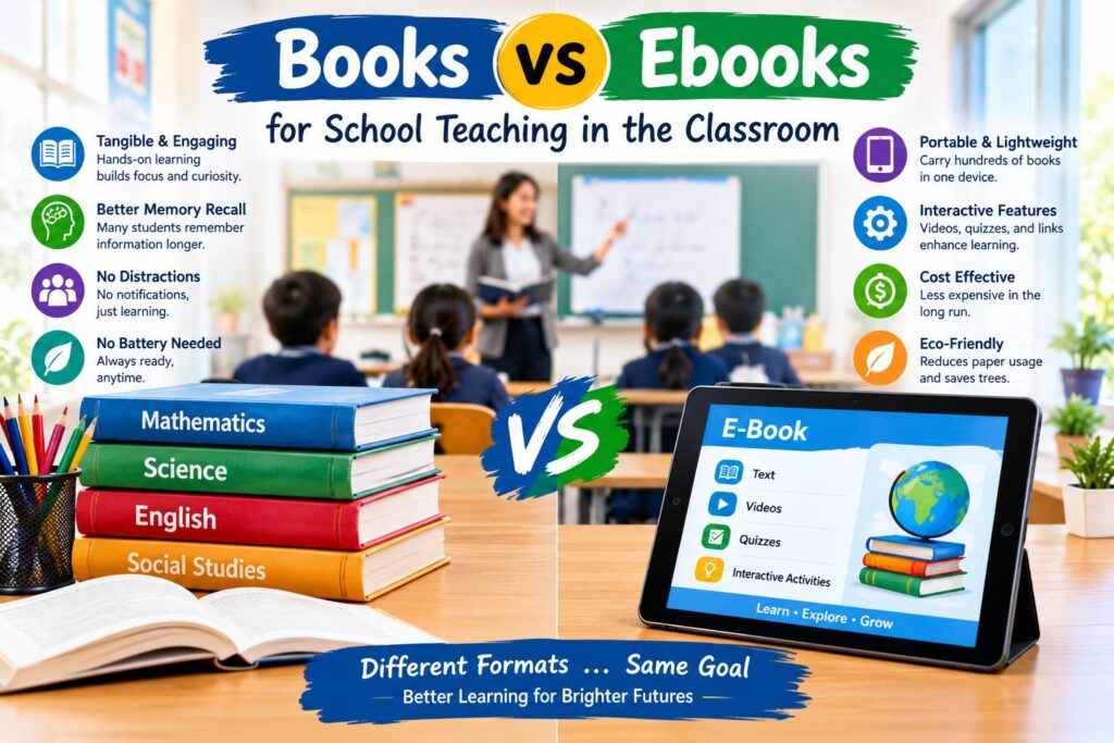 Books vs Ebooks for School Teaching in the Classroom
