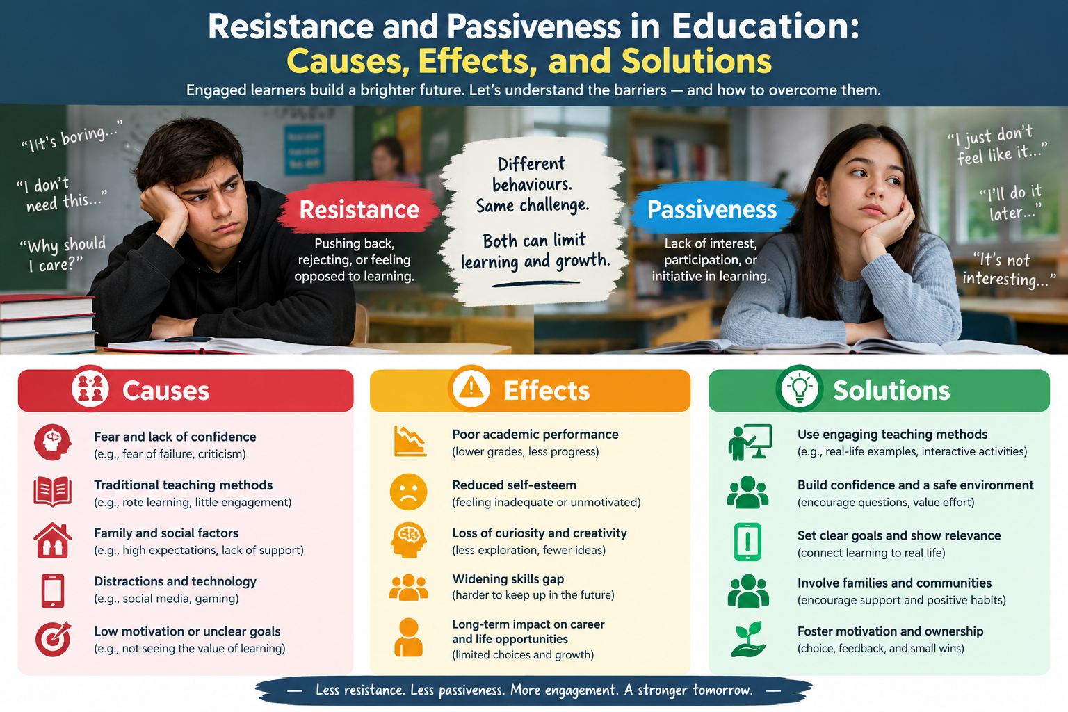 Resistance and Passiveness in Education: Causes, Effects, and Solutions
